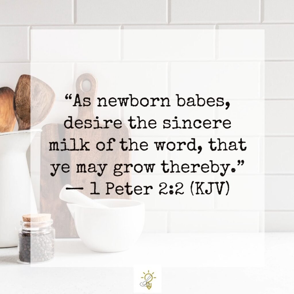 Verse with utensils in the background 